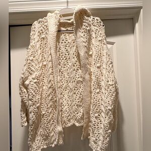 POL Cream Open-Knit Cardigan